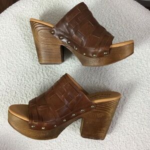 Cork Ease | Women’s Charissa Platform Sandal Wet Sand Brown Leather |